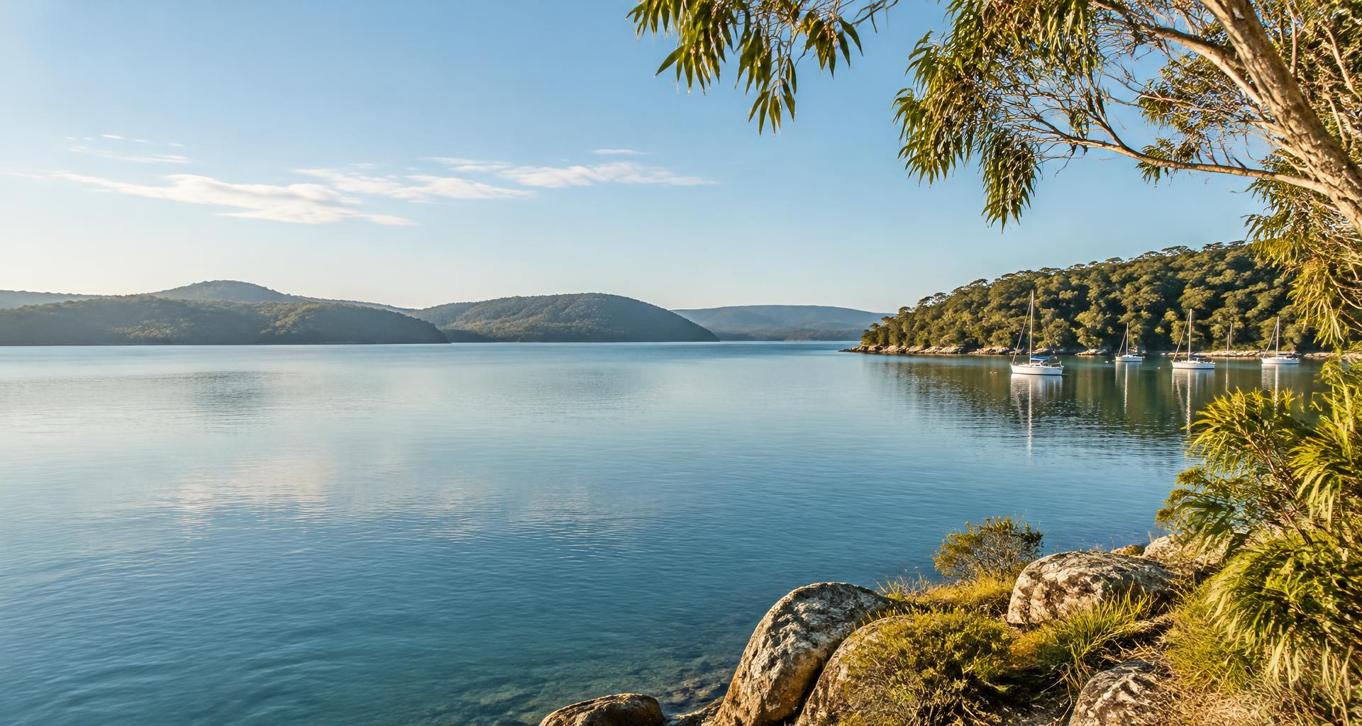 Calm Central Coast-inspired waterways and eucalyptus-covered hills